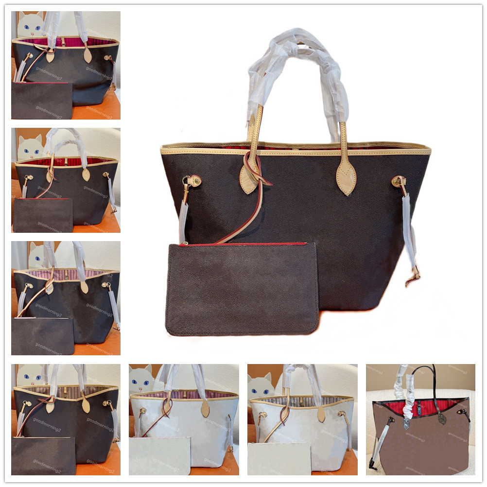 Designer Totes Women Shopping Evening Bags Luxury Fashion Shoulder Never Handbag MM GM Leather Checked Embossed 8 color lining Tote Full Bag