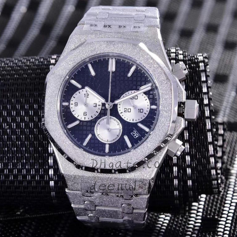 Men's quartz battery watch 42mm frosted stainless steel designer classic sapphire glass luminous waterproof montre de lux