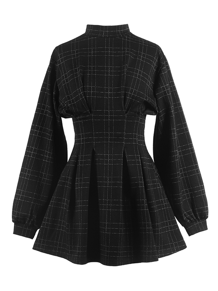 Casual Dresses AltGoth Dark Gothic Elegant Women Harajuku Vintage Y2k Emo Alt Plaid Corset Punk Mall Goth Aesthetic Fairyore 230206