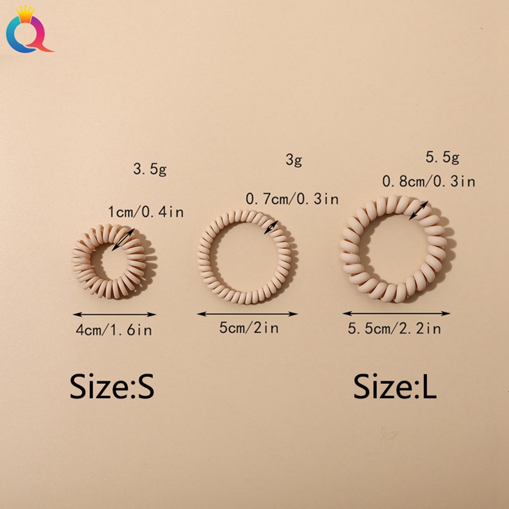 New Fashion Ribbon Matte Solid Telephone Wire Elastic Hair Band Frosted Spiral Cord Rubber Band Hair Tie Stretch Head Band Gum 1535