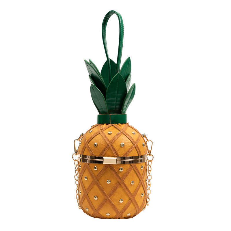 Personalized Pineapple Bag For Women Summer Shoulder Bag Shaped Hard Shell Handbag Creative Pineapple Handbag 230207
