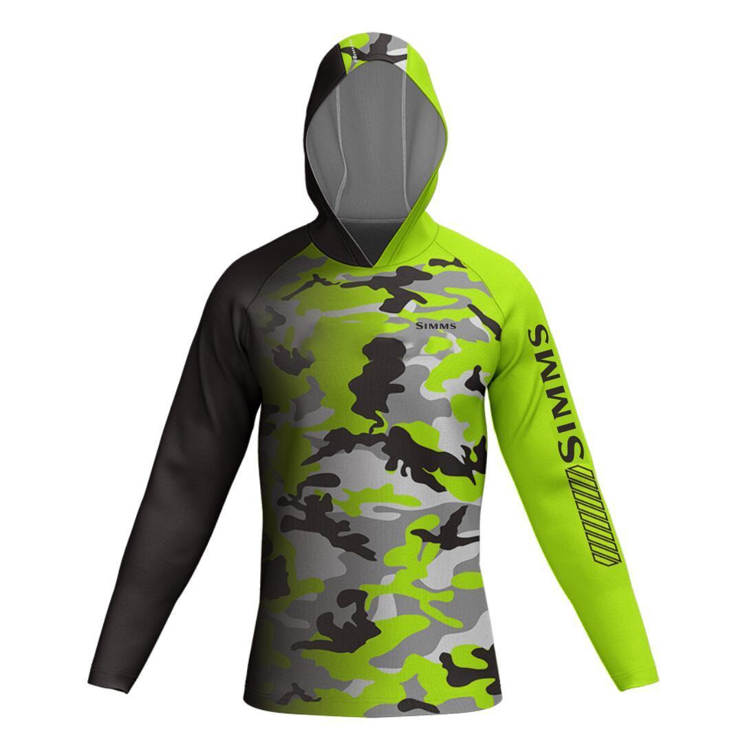 Outdoor Jackets Hoodies Man's Hoody Fishing Products Fluorescent Camouflage UV Protection Long Sleeve Mesh TShirts UPF50 Simms Apparel Replica 230206