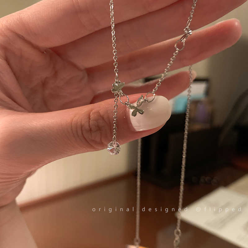 Necklaces New Korean Butterfly Necklace For women's 2022 Spring Summer Cute Zirconia Pendant Choker Vintage Jewelry Office Everyday Gifts 0206 - view 3