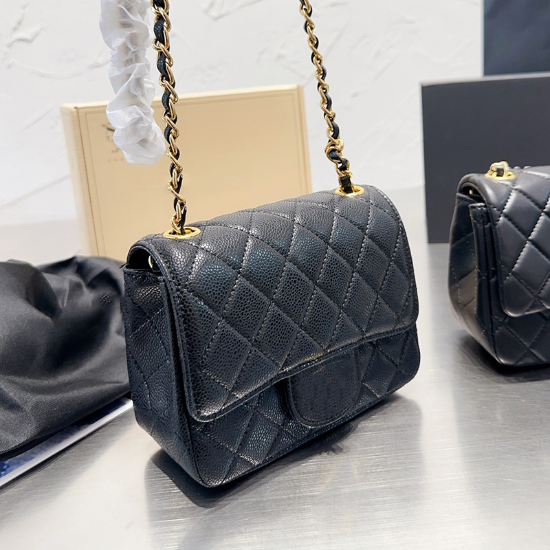 CC Bag Shoulder Bags Classic Lambskin/Caviar Leather Mini Flap Sqaure Bags Gold metal Hardware Matelasse Chain Crossbody Shoulder Purse Turn, Box 
CC Bag Shoulder Bags Classic Lambskin/Caviar Leather Mini Flap Sqaure Bags Gold metal Hardware Matelasse Chain Crossbody Shoulder Purse Turn, Box