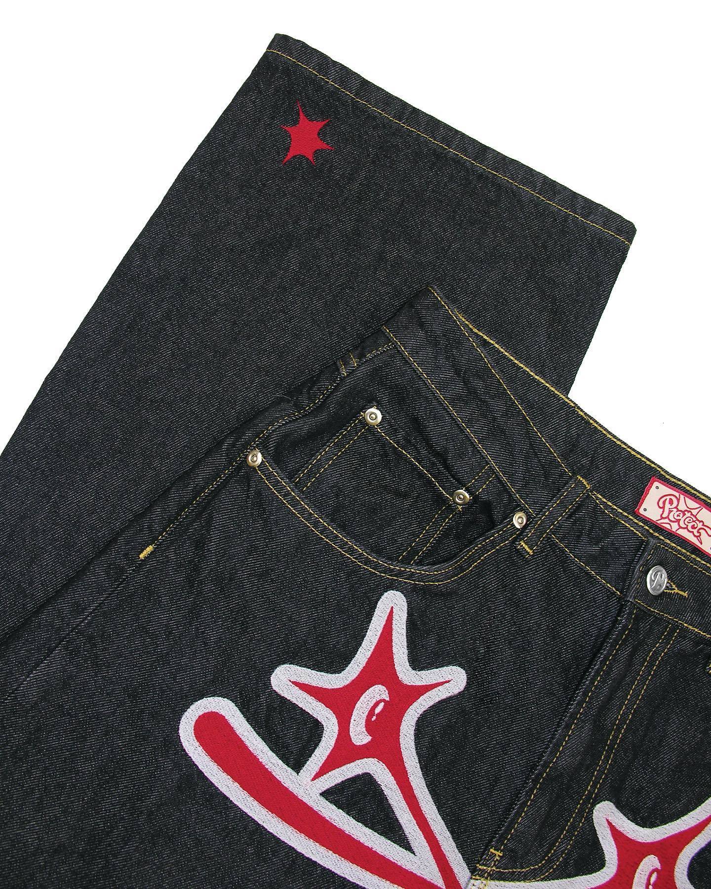 Women's Jeans Y2K Hip Hop Gothic Street Men's Loose Rock Pants Harajuku Casual Black Denim Trousers Streetwear 230206