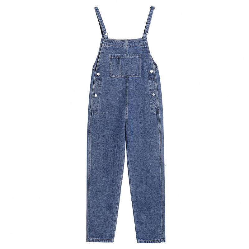 Women's Jeans Suspenders Pants Street Women Casual Overalls Denim Jumpsuits Pockets Coverall 230206