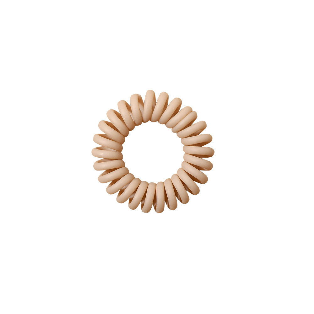 New Fashion Ribbon Matte Solid Telephone Wire Elastic Hair Band Frosted Spiral Cord Rubber Band Hair Tie Stretch Head Band Gum 1535