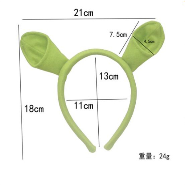 Shrek Hairpin Ears Headband Head Circle Halloween Children Adult Show Hair Hoop Party Costume Item Masquerade Party Supplies Hair Accessories