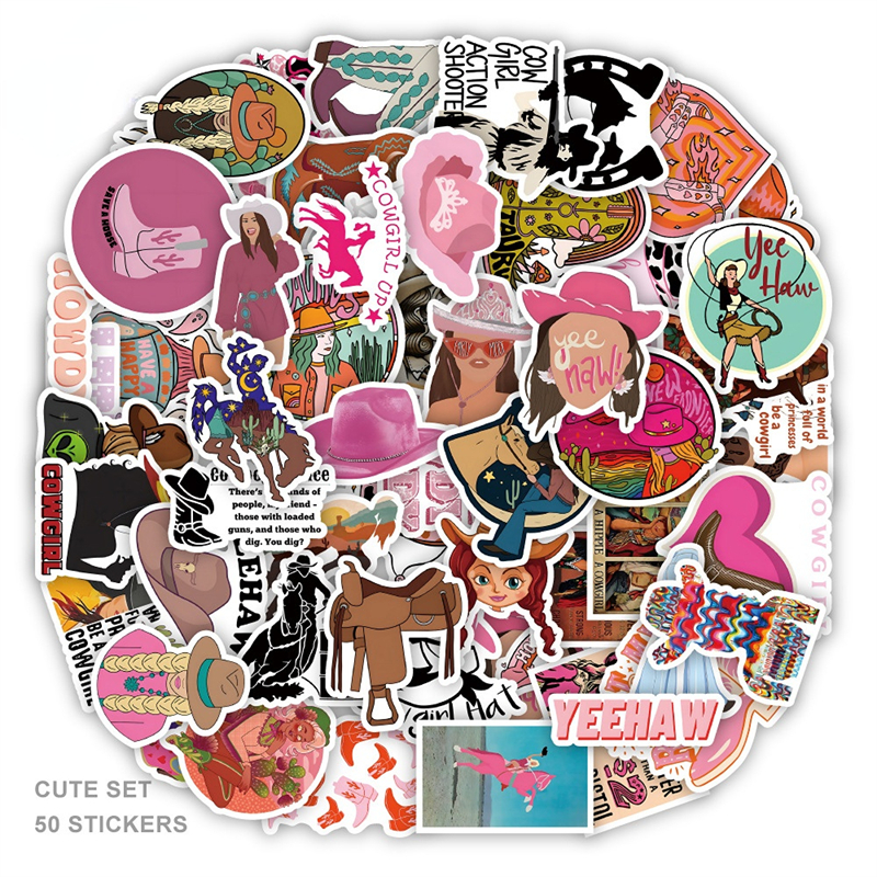 50Pcs cute cowgirl Sticker cartoon girl howdy Graffiti Kids Toy Skateboard car Motorcycle Bicycle Sticker Decals Wholesale
