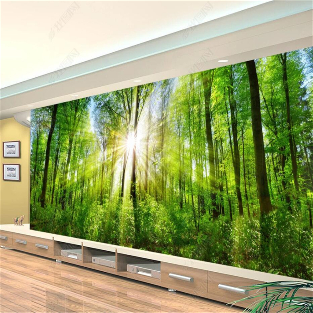 Custom 3d wallpaper Sunshine Forest Natural Scenery 3D Photo Wallpaper Bedroom Home Decor Custom Mural Living Room Sofa Background Wall Wallpaper