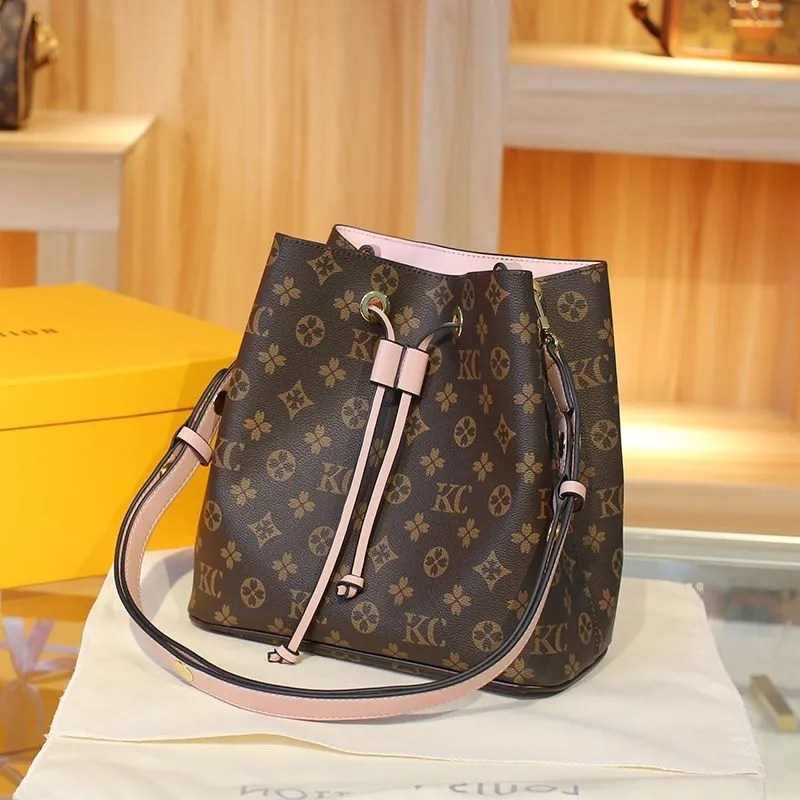 2019 Designer NEONOE MM Designer Bucket Bag Handbag Women Luxury Leather Shoulder Crossbody Bag M44020
