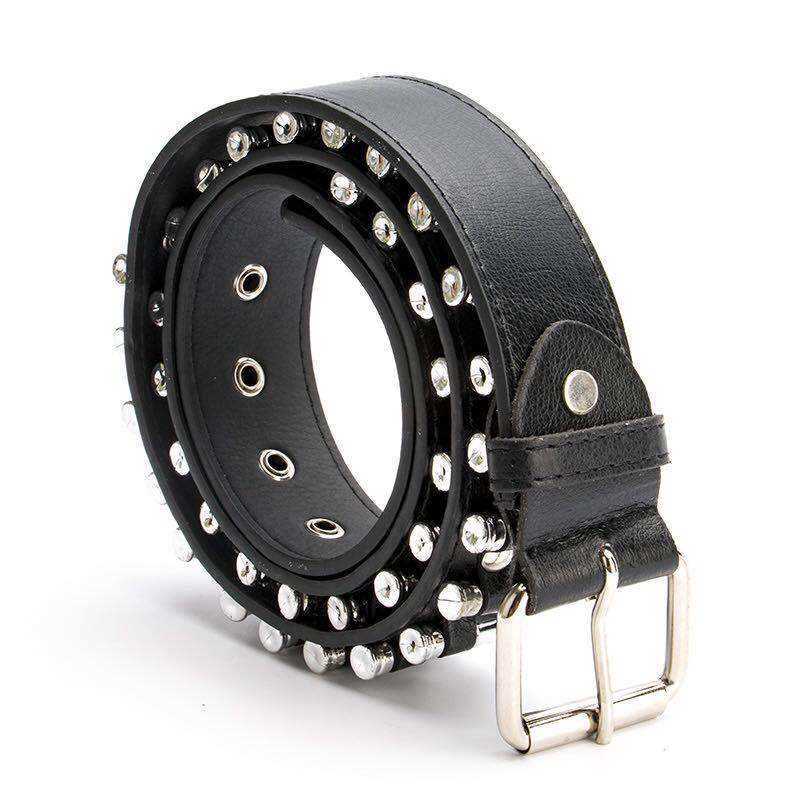 Belts HUOBAO New Punk Bullet Belts Men Hip Hop Rivet Belt Male PU Leather Rock Motorcycle Women Strap For Jeans Ceinture Femme G230207