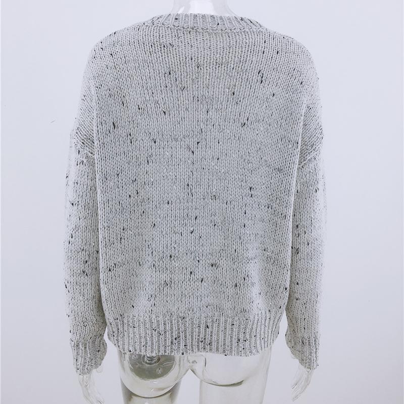 Womens Sweaters Women Grey Solid Basic Jumper O-neck Knitwear 2023 Autumn Winter For Female Long Sleeve Slim Pullover Sweater ChicWomens