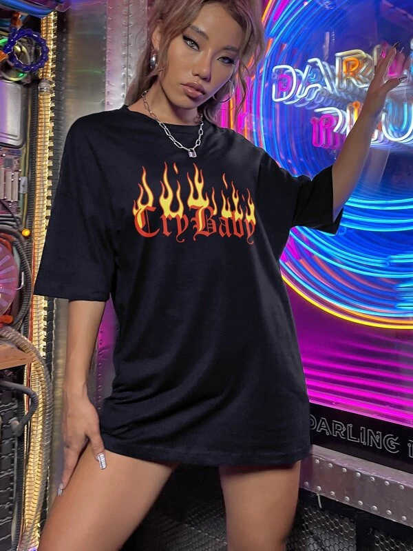 2023 summer new gothic printed auto loose t-shirt short sleeve style batch fashion shirts Plus size T shirt