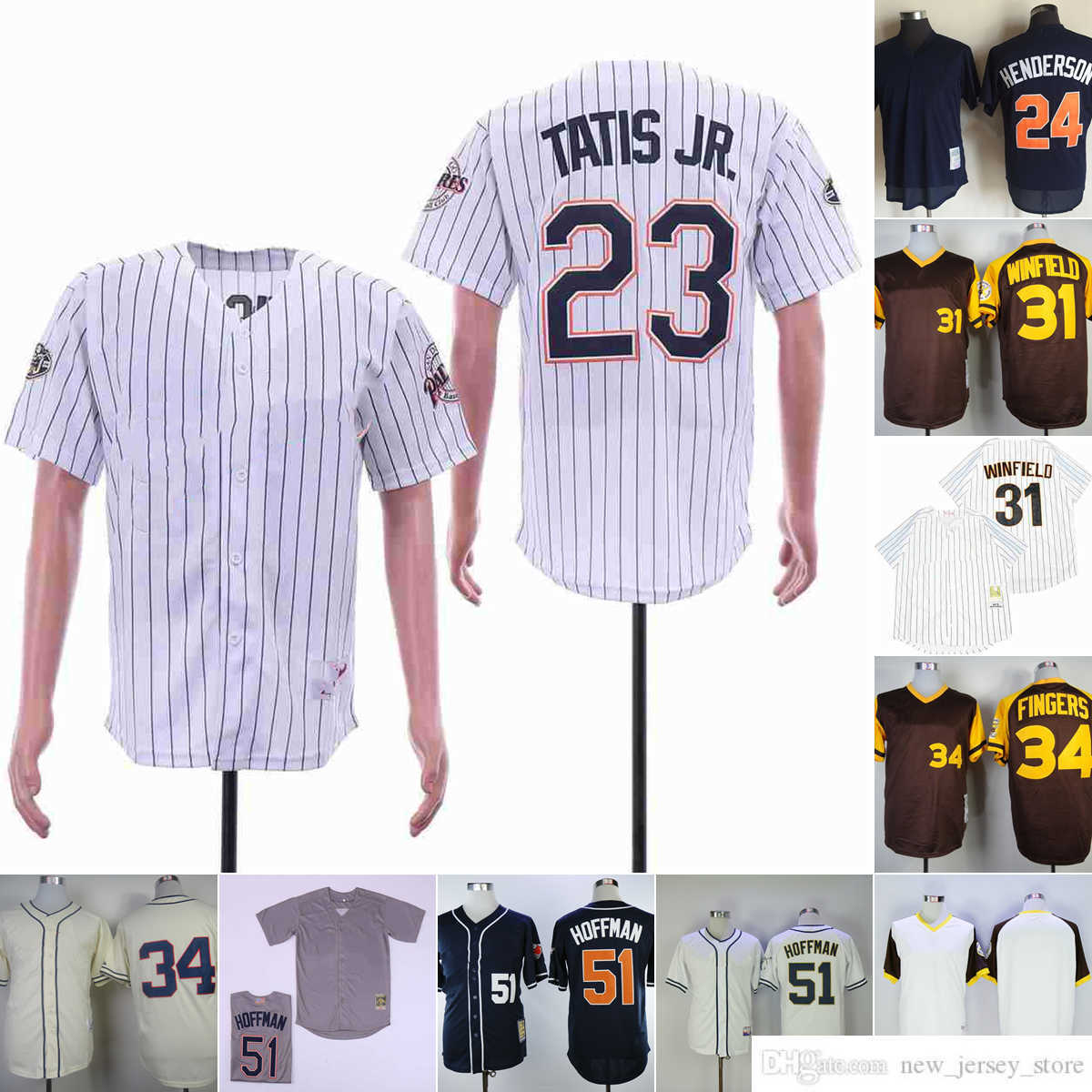 

Movie Mitchell and Ness Baseball 51 Trevor Hoffman Jerseys Vintage Stitched 31 Dave Winfield 34 Rollie Fingers 24 Rickey Henderson 23 Fernando Tatis Jr. Pullover, Vintage (with team name)
