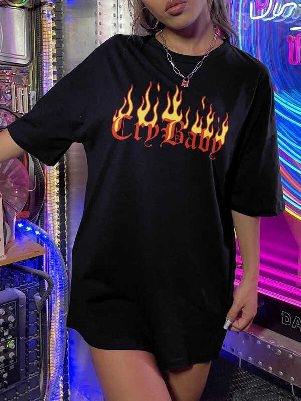 2023 summer new gothic printed auto loose t-shirt short sleeve style batch fashion shirts Plus size T shirt