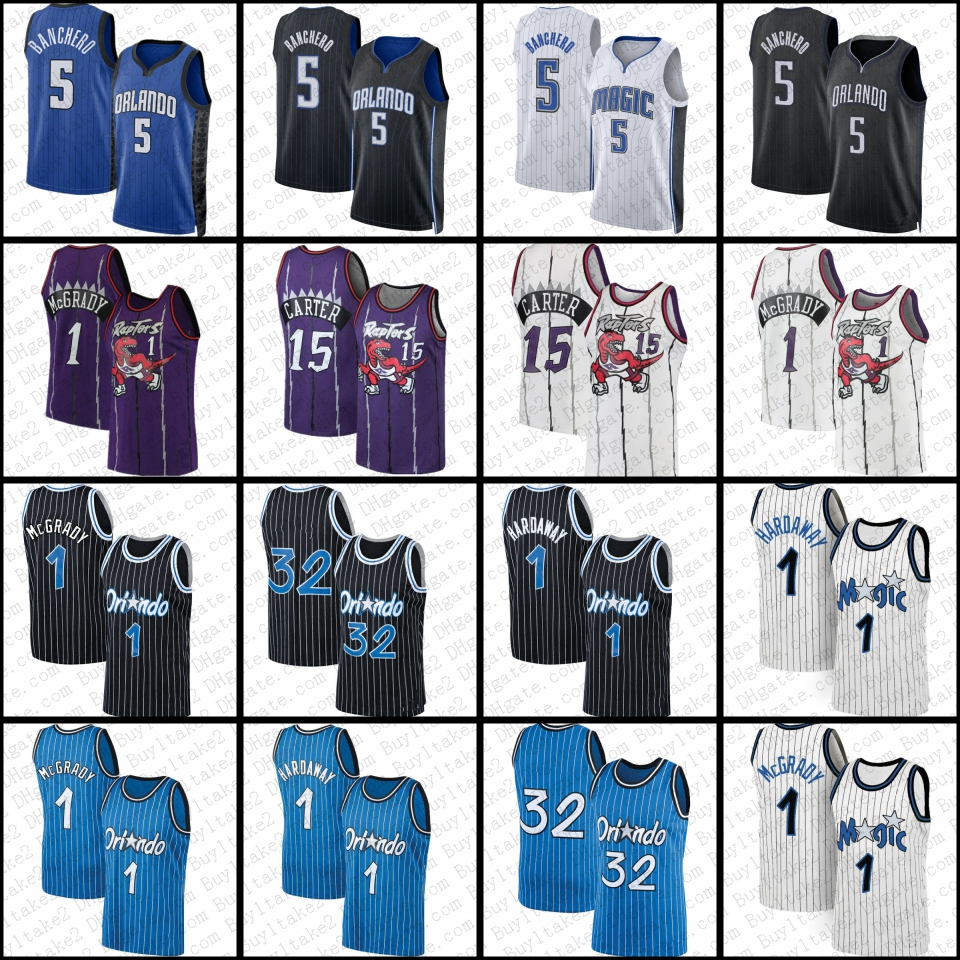 Paolo Banchero Vince Carter Penny Hardaway Basketball Jersey Tracy McGrady Orlandos Magics City Retro Raptores Shirt Purple Blue Black 2022 2023 Jersey 15 1 5 32