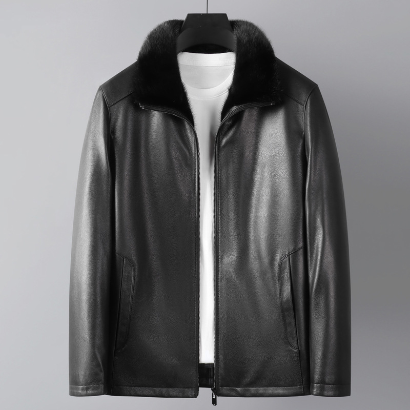 Genuine Leather Jackets Fur Collar Mens real Fur Coats Thickening Warm Shearling Coats Outerwear Overcoat Slim black tops plus Sizes M-4XL, Black asian size
Genuine Leather Jackets Fur Collar Mens real Fur Coats Thickening Warm Shearling Coats Outerwear Overcoat Slim black tops plus Sizes M-4XL, Black asian size