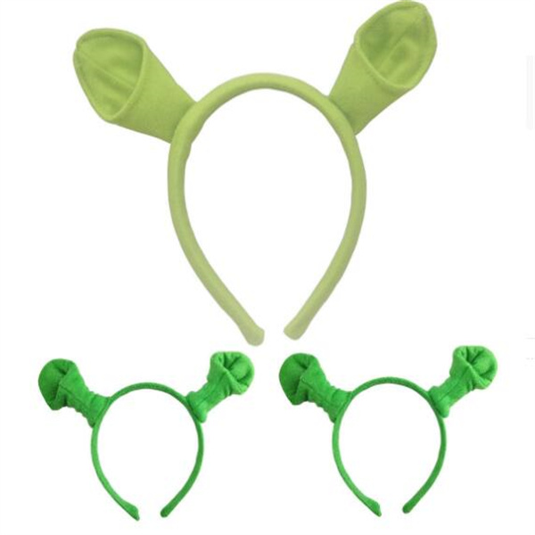 Shrek Hairpin Ears Headband Head Circle Halloween Children Adult Show Hair Hoop Party Costume Item Masquerade Party Supplies Hair Accessories