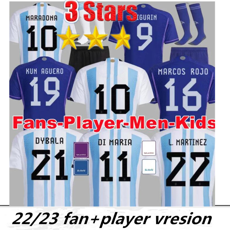 3 Stars 4XL 22 23 Argentina Soccer Jerseys DYBALA 2022 Fans Player Version LAUTARO MARTINEZ DI MARIA Football Shirt 1986 retro MARADONA Mens Jersey Kids Kit
3 Stars 4XL 22 23 Argentina Soccer Jerseys DYBALA 2022 Fans Player Version LAUTARO MARTINEZ DI MARIA Football Shirt 1986 retro MARADONA Mens Jersey Kids Kit