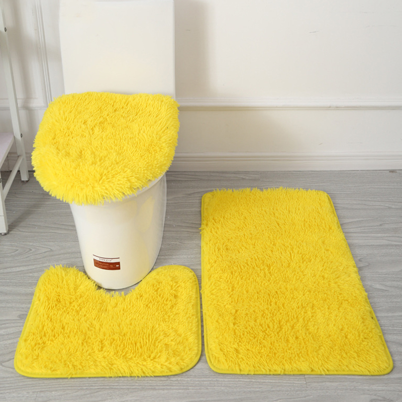 Seat Covers 30Styles 3Pcs Plush Toilet Lid Cover Mat Set Anti Slip Antistatic Soft Bathroom Shower Carpets Wearresistant or Rugs 230207