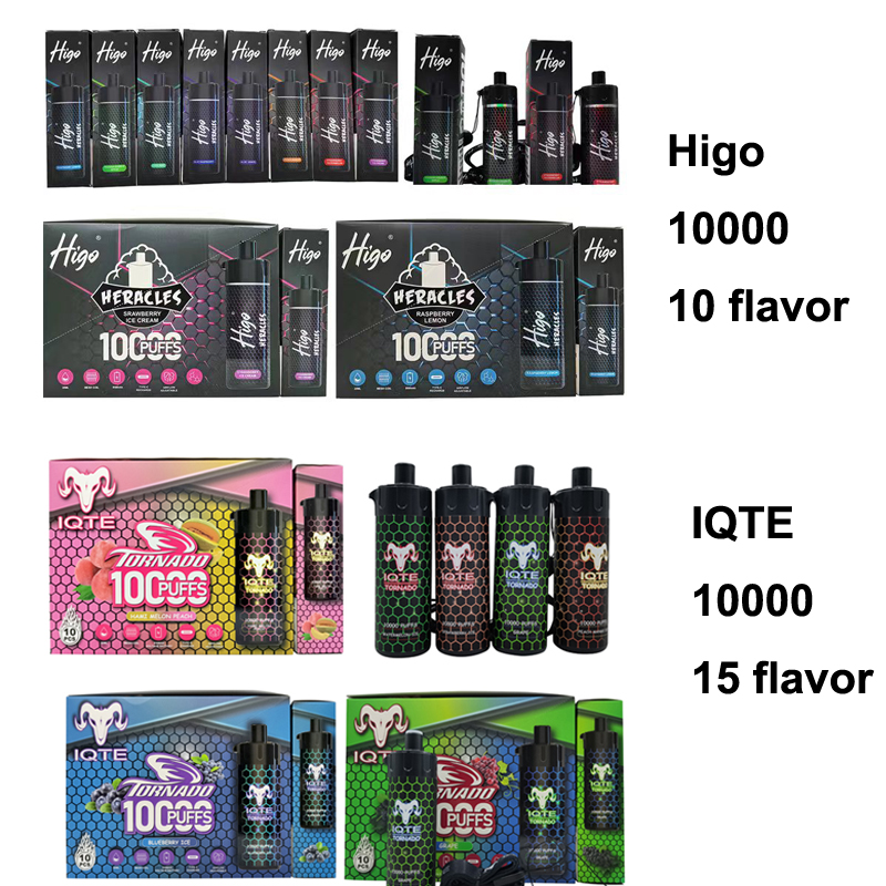 Original Higo 10000 puffs 20ml 5% Electronic Cigarettes IQTE 10000 2% disposable vape pen double mesh coils device pods vapors ecigarettes rechargable battery
Original Higo 10000 puffs 20ml 5% Electronic Cigarettes IQTE 10000 2% disposable vape pen double mesh coils device pods vapors ecigarettes rechargable battery