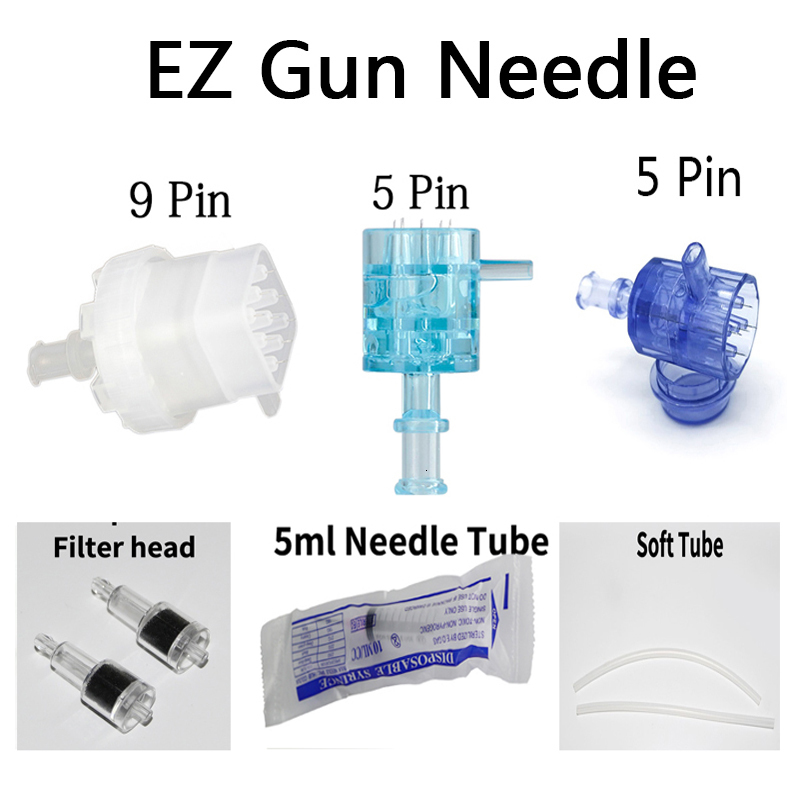 Face Massager EZ Vacuum Mesotherapy Gun 5/9 Needles Tip Negative Pressure Meso Anti-Wrinkle Cartridge Injector Accessories 230207