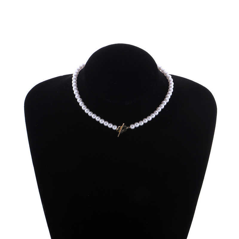 s 2022 Fashion Bead Choker For Women Elegant Simple Pearl Pendant Necklace Wedding Jewelry Gift 0206