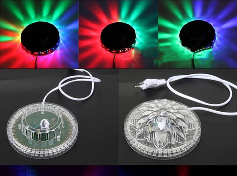 8W RGB Sunflower Rotating Laser Projector Lighting Disco Wall Stage Light Bar DJ Sound Background Christmas Party Lamp