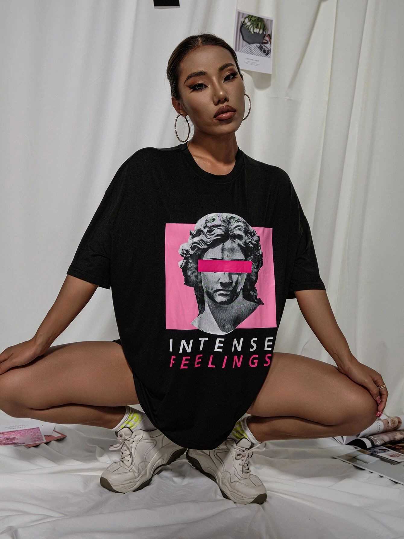 2023 summer new gothic printed auto loose t-shirt short sleeve style batch fashion shirts Plus size T shirt