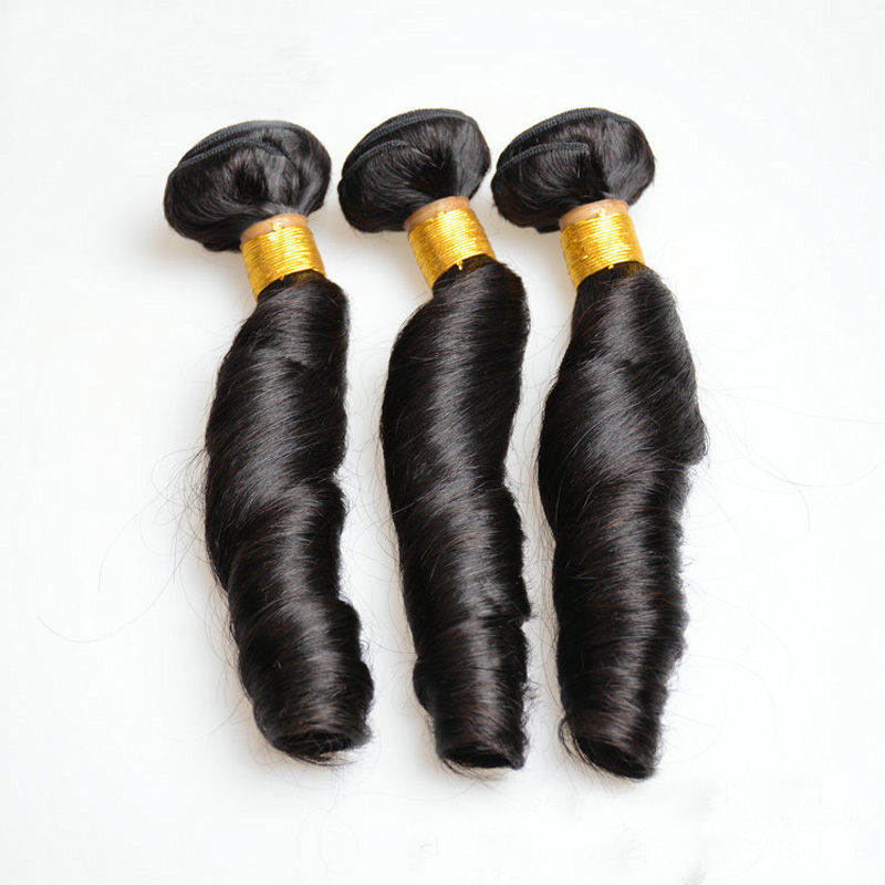 Brazilian Peruvian Malaysian Human Hair Spring Curly 3 Bundles 12A Grade Double Wefts 10-24inch Funmi Hairs Extensions