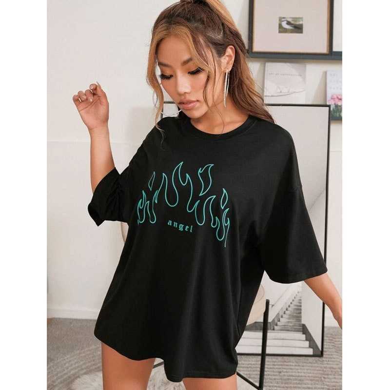 2023 summer new gothic printed auto loose t-shirt short sleeve style batch fashion shirts Plus size T shirt