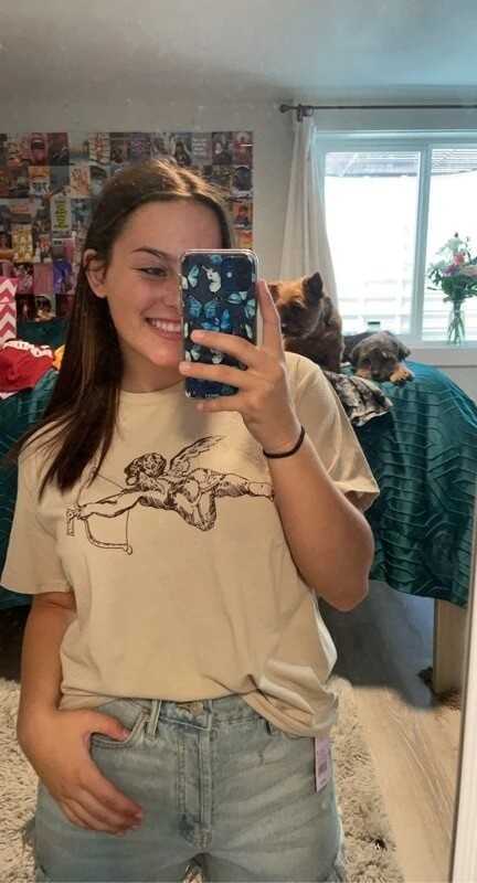 2023 women Tops summer cotton fashion t-shirt new butterfly cartoon round neck Gothic printed round neck loose shirts