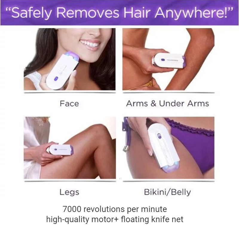 Epilator Professional Painless Hair Removal Kit Depilador Laser Touch Epilator USB Rechargeable Women Body Leg Bikini Shaver Hair Remover 230208