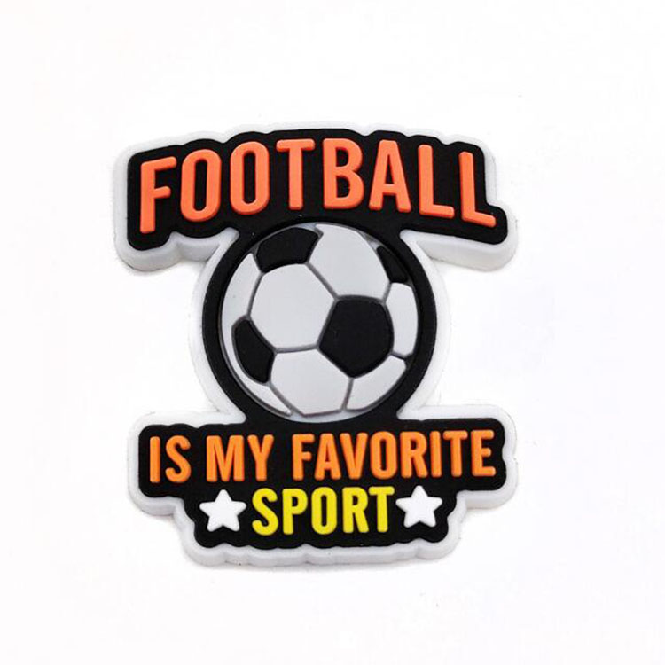 wholesale football theme clog charms soft rubber shoecharms buckle fashion shoe accessories party gift