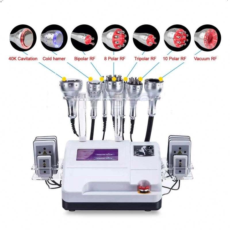 Professional 8 In 1 Skin Care Slimming Machine Ultrasonic Cavitation Radio Frequency For Spa Ce