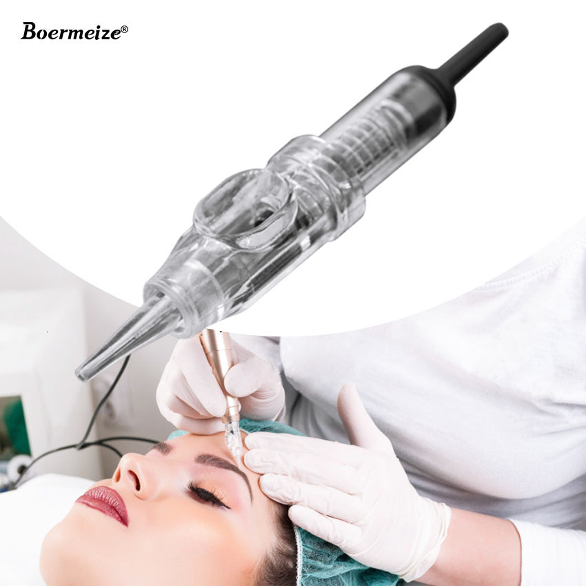 Tattoo Needles 1RL 100piece Cartridge Disposable Sterilized Permanent Makeup Tips for Eyebrow lip 0.3mm 230207