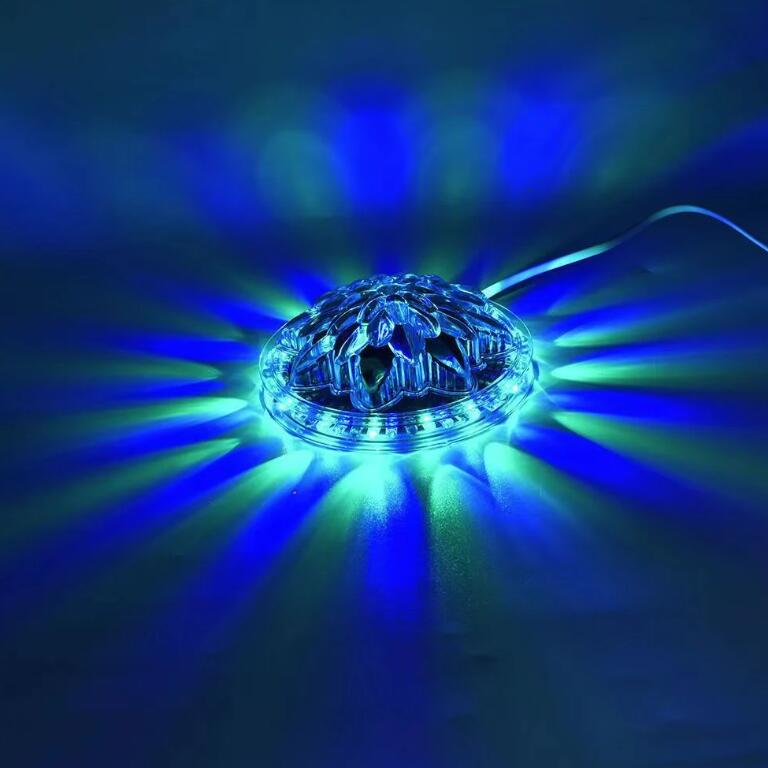 8W RGB Sunflower Rotating Laser Projector Lighting Disco Wall Stage Light Bar DJ Sound Background Christmas Party Lamp