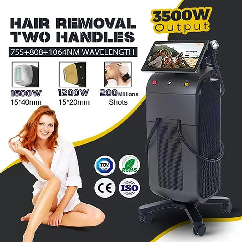 Powerful Diode Laser Hair Removal Machine Triple Wavelength 755nm 808nm 1064nm Laser Therapy Skin Rejuvenation Painless Fast Hairs Remover Beauty Prof