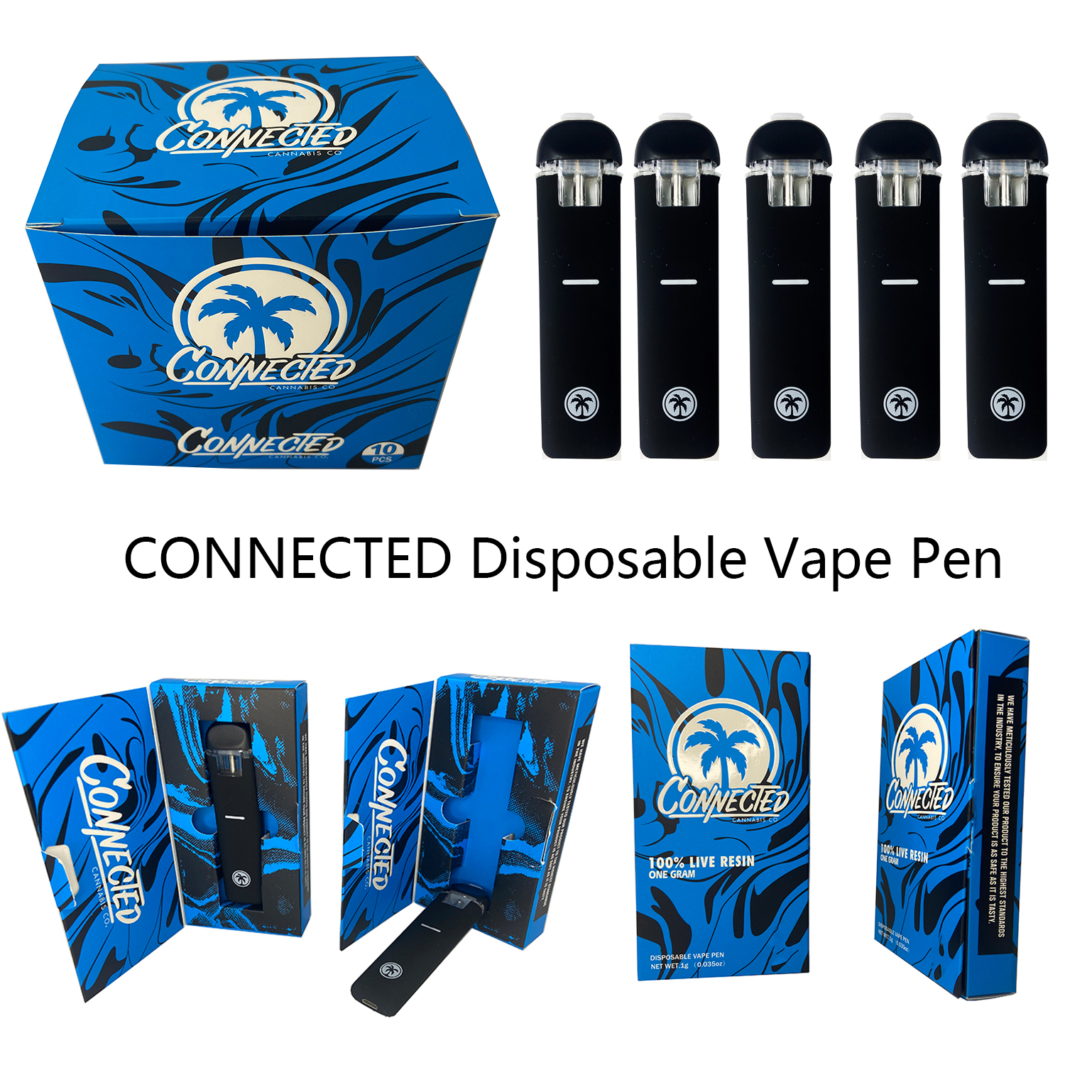 Black CONECTED Disposable vape pens 380mAh E cigarettes Rechargeable Battery Empty Vape Pen 1ml Vaporizer with Packaging
Black CONECTED Disposable vape pens 380mAh E cigarettes Rechargeable Battery Empty Vape Pen 1ml Vaporizer with Packaging