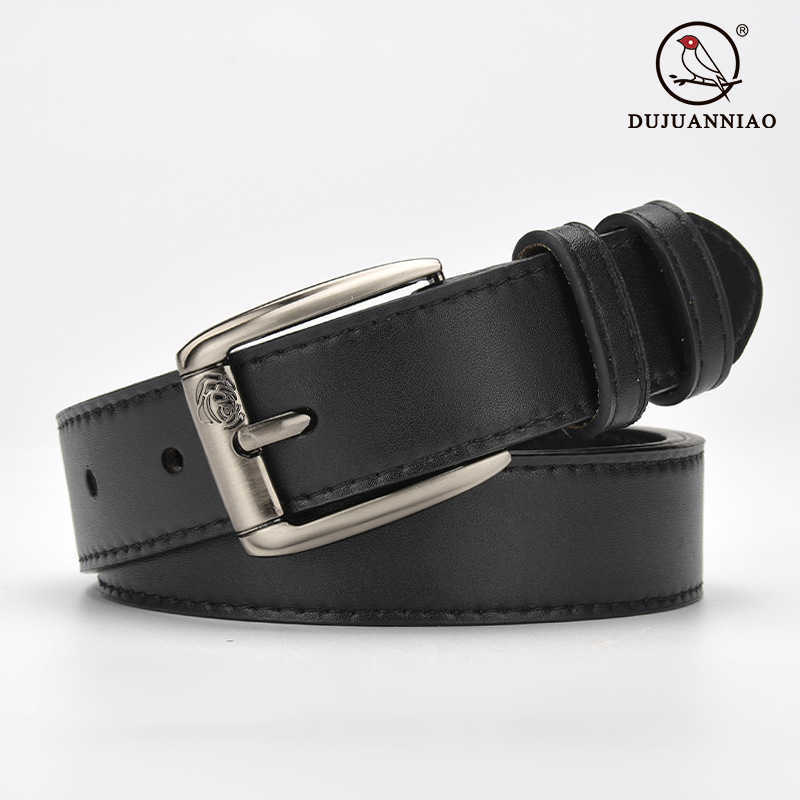 Belts New Leather Women's Belt Zinc Alloy Needle Buckle Perforated Belt Casual Jeans Simple and Versatile Student Belt G230207