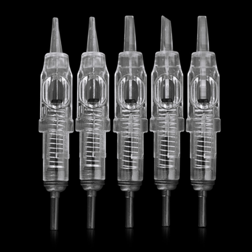 Tattoo Needles 1RL 100piece Cartridge Disposable Sterilized Permanent Makeup Tips for Eyebrow lip 0.3mm 230207