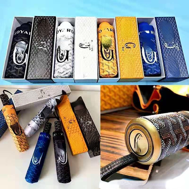 Luxury Folding Umbrella Designer Fashion Letter Printing Automatic UV Protection