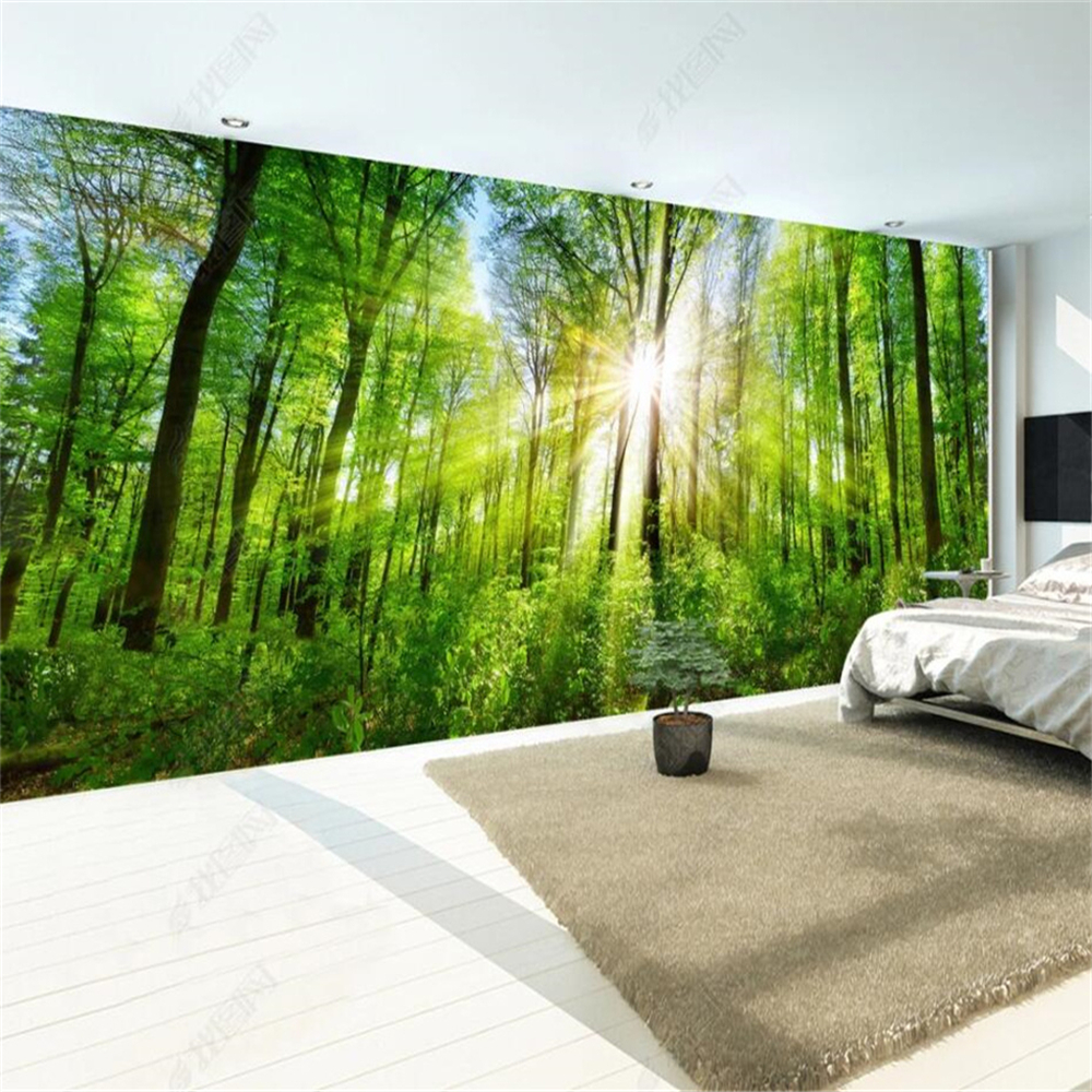 Custom 3d wallpaper Sunshine Forest Natural Scenery 3D Photo Wallpaper Bedroom Home Decor Custom Mural Living Room Sofa Background Wall Wallpaper