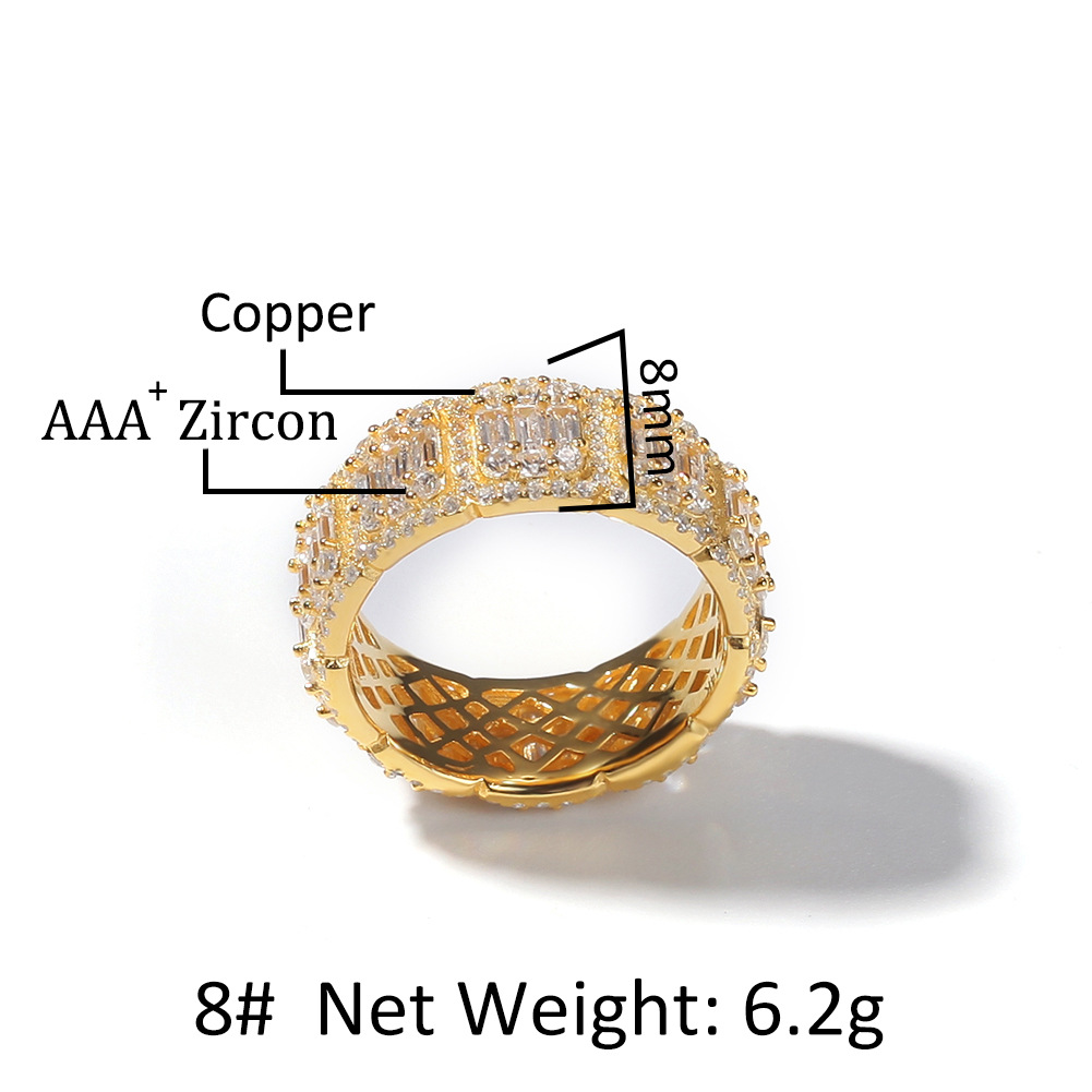 Hip Hop Retro Vintage Cluster Rings TopBling Full 5A CZ Real Gold Plated Men Womens Jewelry