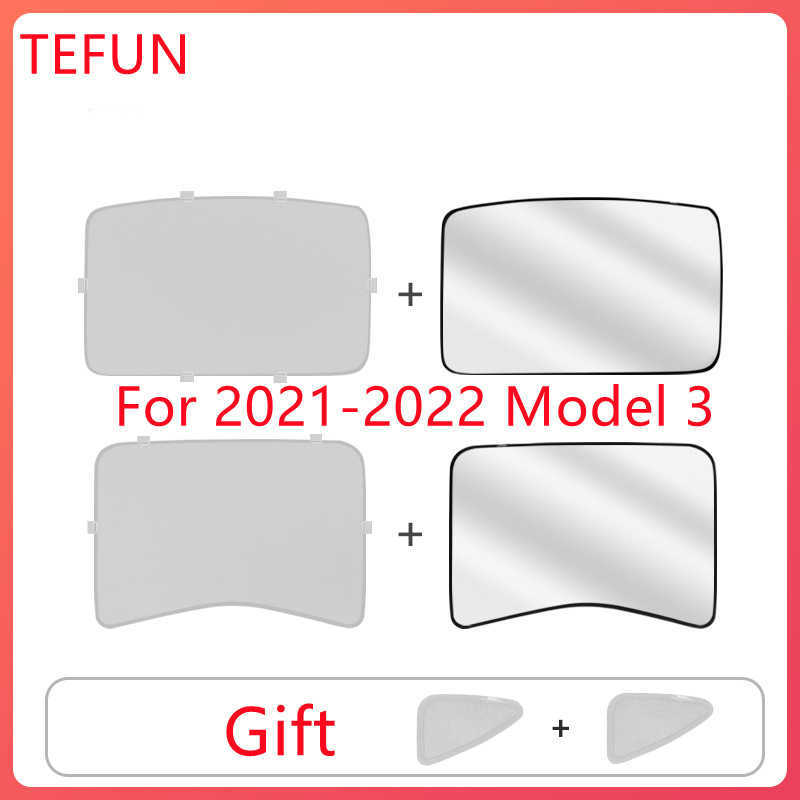 TEFUN for Tesla Model Y Sunshade 2021 2022 Mode 3 Roof Shade Model 3 Y Sun Protection Tesla Accessories