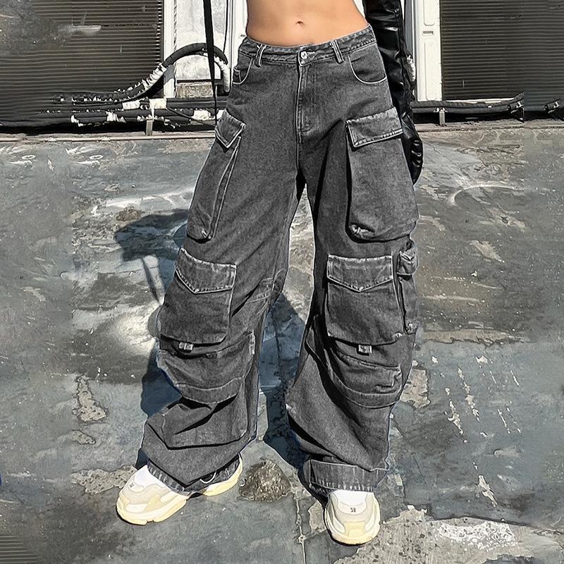 Women's Jeans Cargo Pants Vintage Street Distressed Wash Baggy Clothing Casual Wide Leg High Waisted Woman 230209, Camel
Women's Jeans Cargo Pants Vintage Street Distressed Wash Baggy Clothing Casual Wide Leg High Waisted Woman 230209, Camel