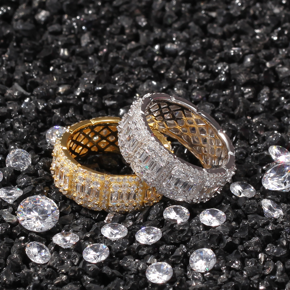 Hip Hop Retro Vintage Cluster Rings TopBling Full 5A CZ Real Gold Plated Men Womens Jewelry