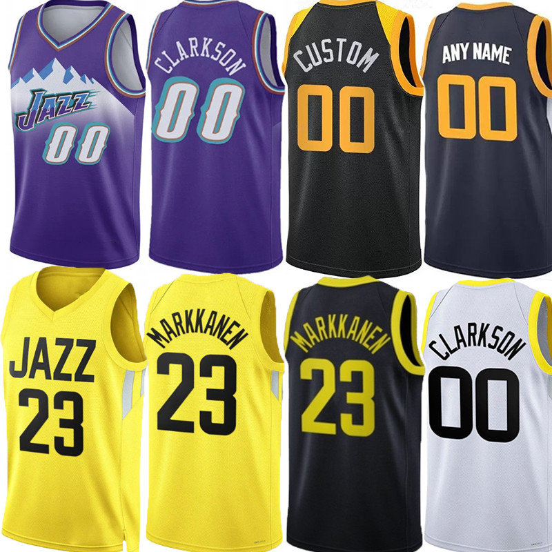 

Custom Jazzs Lauri Markkanen Clarkson Basketball Jerseys Retro Men Kelly Olynyk Rudy Gay Collin Sexton Azubuike Walker Kessler City Jersey Shirt, Colour 12