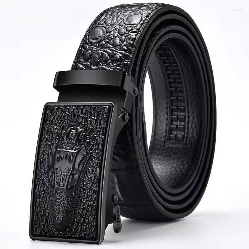 Belts Men's Belt Leather Automatic Buckle Business Casual High-quality Crocodile Pattern With, Black
Belts Men's Belt Leather Automatic Buckle Business Casual High-quality Crocodile Pattern With, Black
